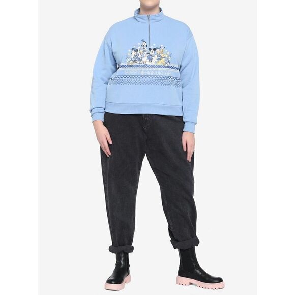 Disney Holiday Hanukkah Half-Zip Girls Crop Pullover Plus Size 2 - Picture 6 of 6